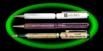 Handcrafted wood pens and deer antler