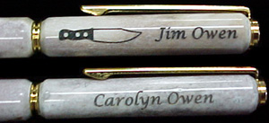 Antler Pen Engraving Closeup